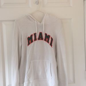 University of Miami White Hoodie